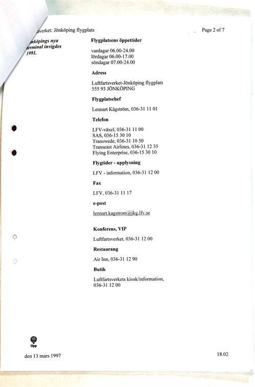 Tidningen Jönköping flygplats 112